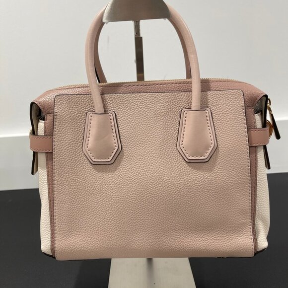 Michael Kors Mercer Small Tri-Color Pebbled Leather Belted Satchel (JB1135) - Picture 2 of 14